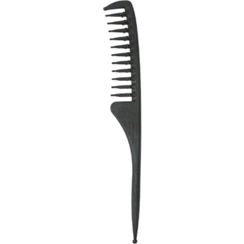 Carbon Wide Tooth Rake Comb with Tail for Curly Texture Hairstyle Detangle Wet Hair No static