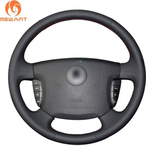 MEWANT Black Artificial Leather Car Steering Wheel Cover for Ssangyong Actyon Kyron