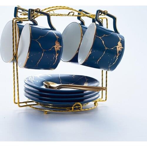 MT Marble Ceramic Coffee Cup Saucer Spoon Set 200ml Nordic Tea Cup Matt Porcelain Tea Set Advanced Teacup Cafe Espresso Cup