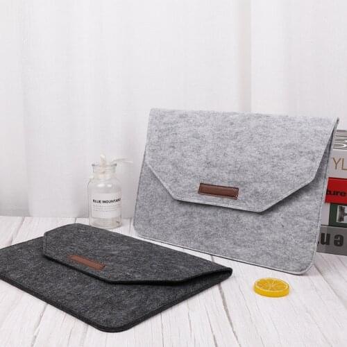 Soft Wool Felt Laptop Bag Power Pouch Case for MacBook Air Pro Retina 11 12 13 15 inch Notebook Tablet Cover for Xiaomi HP Dell