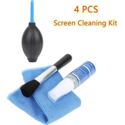 4 IN 1 Camera Cleaning Kit Suit Dust Cleaner Brush Air Blower Wipes Clean Cloth Kit For Gopro For Canon For Nikon Camcorder VCR