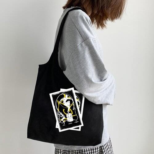 New Punk Casual Fashion Vintage Canvas Bags Ins Large Capacity Female Shopping Tote Bags Harajuku Ulzzang Printing Shoulder Bags