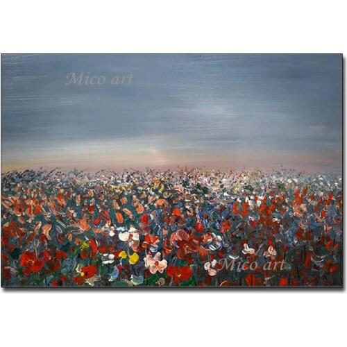 New Abstract Heavy Textured Knife Flower Oil Painting Hand Painted Canvas Wall Art Paintings Modern Home Wall Showpieces Artwork