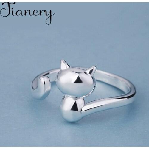 Charming Original Design Bohemian Cat Rings For Women Fashion Open Finger Rings Female Boho Jewelry 2021