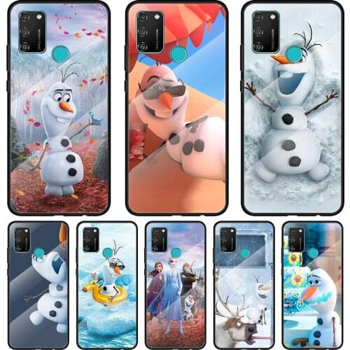 Olaf Snowman Frozen Tempered Glass Cover For Honor 30 20 10 9X 8X Pro Plus Lite Silicone Phone Case Coque