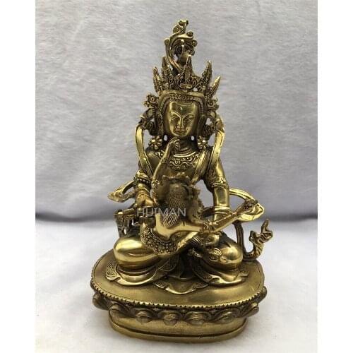 Collect China Fine Workmanship Brass Sculpture Bodhisattva Buddha Metal Crafts Home Decoration#5