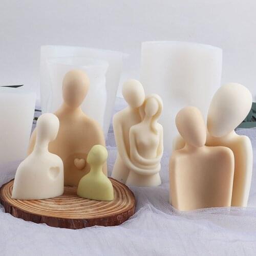DIY New Portrait Candle Silicone Mold Creative Family Hug Lovers Aromatherapy Candle Mould Making Home Decor Crafts Decoration