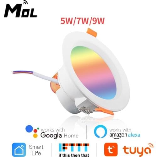 LED Downlight WiFi Smart APP Dimming Round Spot Light 5W 7W 9W RGB Color Changing Warm Cool light Work with Alexa Google Home
