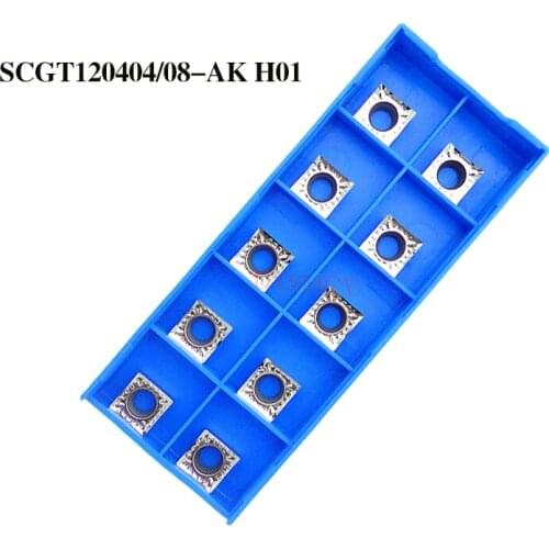 10PCS SCGT120404-AK H01 SCGT120408-AK H01 100% original Insert Aluminum cutter Inserts CNC Carbide Insert Lathe Machining Tool