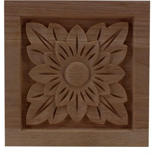 VZLX Unpainted Wooden Applique In Furniture Carving Natural Home Decoration Maison Decor In Cabinet Flower Wood Craft Figurine