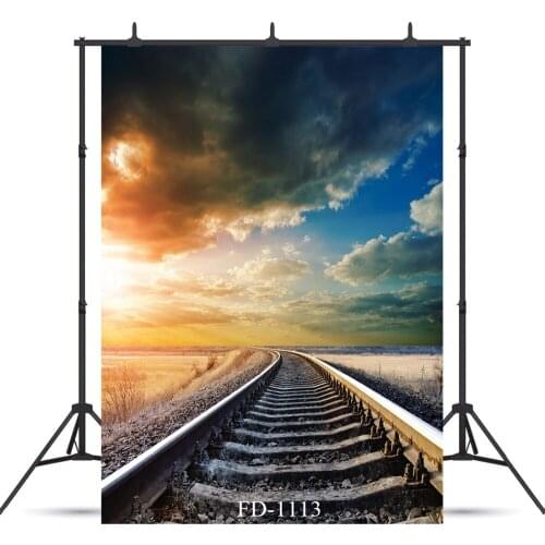 Sunset Railway Photographic Background For Photo Shoot Props Portrait Child Baby Vinyl Cloth Printed Photo Backdrop Photophone