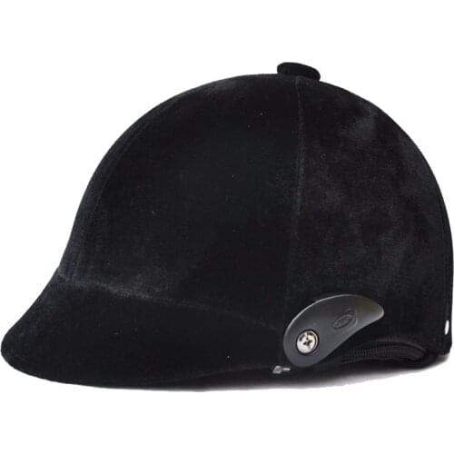 Suede Horse Riding Helmet Equestrian Horseback Western Helmets Protective Headgear Half Cover Safety Cap 54-60cm