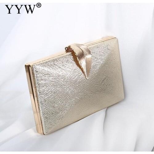 WomenS Wedding Clutch Bag Gold Purse Ladies Handbag Party Purse For Bridal Metal Leaf Lock Shoulder Bag Women Evening Bags