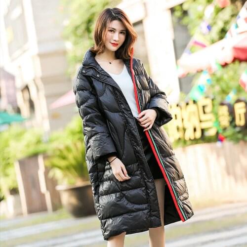 Winter Woman Jackets 2020 Casual Loose Long Coat White Duck Down Jacket Women New Parkas Casacas Para Mujer KJ479