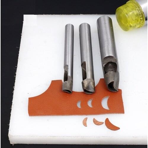 1-5-6Pcs Moon-shape Belt Punching Tool 45Steel Hollow Plastic Wood Leather Hole Leathercraft Drilling Craft Professional 2019NEW