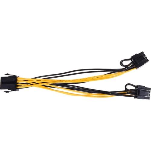 1Pc 8-pin to dual 8 pin 2x (6pin+2Pin) graphic video card power splitter cable