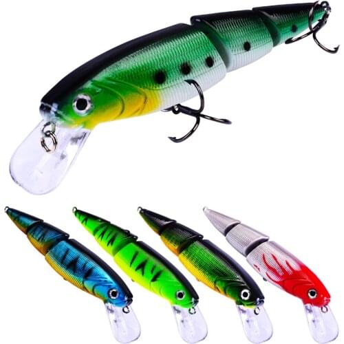 1PC Lifelike Artificial Crankbait Multi Jointed Fishing Lure 14.7g/110mm 3-Segment Hard Bait 6# Hook Wobblers Sea Fishing Bait