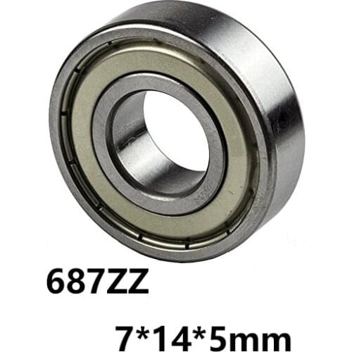 10pcs/lot 687ZZ Deep Groove Ball Bearing Miniature Mini Bearing 687-ZZ 687ZZ 7*14*5mm 7*14*5 High Quality 52100 Chrome Steel