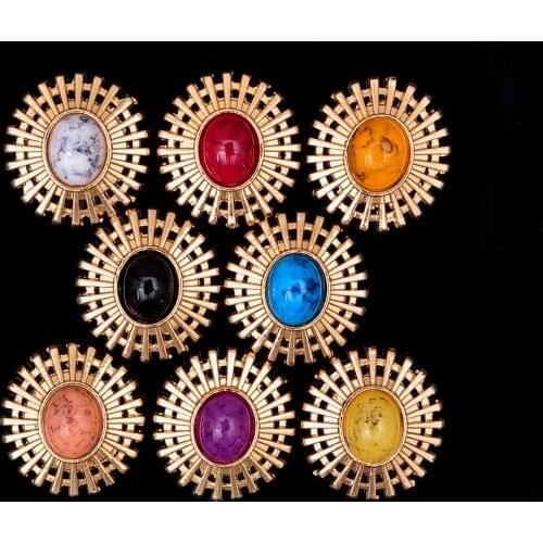 10pcs Gold Plated Beauty Turquoise Starburst Flower Concho Screwback For Leathercraft Wallet Bag Belt Shoe Decor