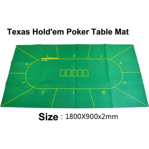 180*90cm Poker Table Cloth Texas Hold'em Poker Layouts Tablecloth Felt 10 Players Poker Mat / Tapis Poker