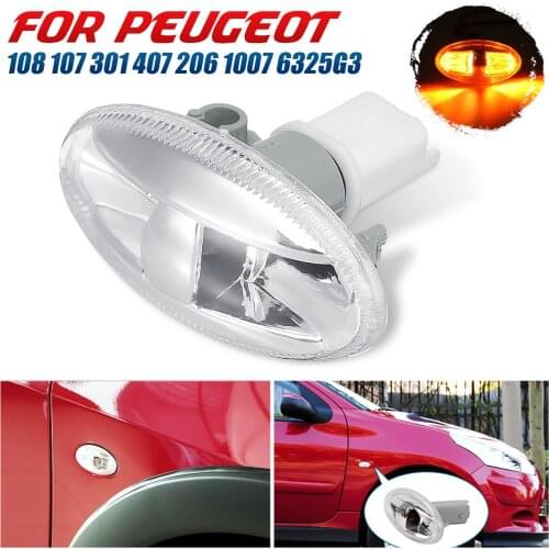 2Pcs Partner Side Indicator Repeater Light Lamp For Peugeot 108 107 407 206 1007