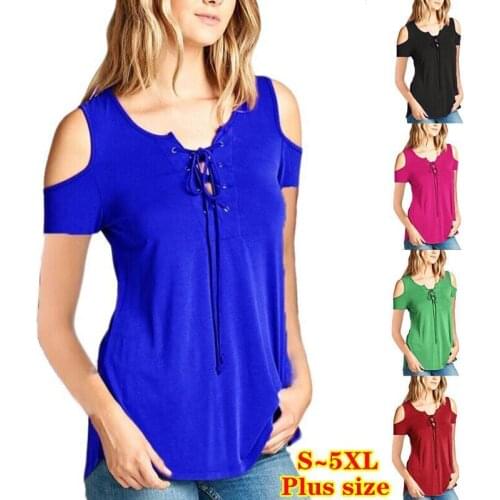 21 womens new sexy strapless solid color eyelet drawstring short-sleeved T-shirt women shirts women shirts