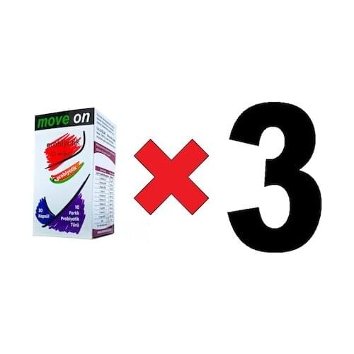 3 PCS Move On Probiotics 10 Billion + Prebiotic 30 Capsules Expiration Date: 2024
