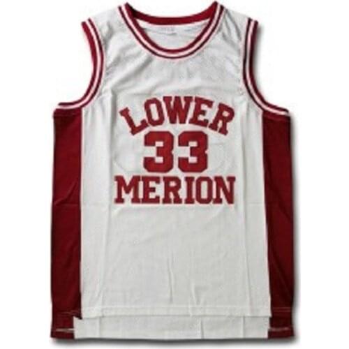 #33 Lower Merion High School Red White Black Men Basketball Jersey
