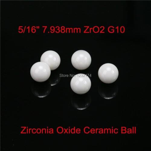 5/16"7.938mm ZrO2 Zirconia Oxide Ceramic Ball G10 100pcs for valve ball,bearing, homogenizer,sprayer,pump 7.938mm ZrO2 ball