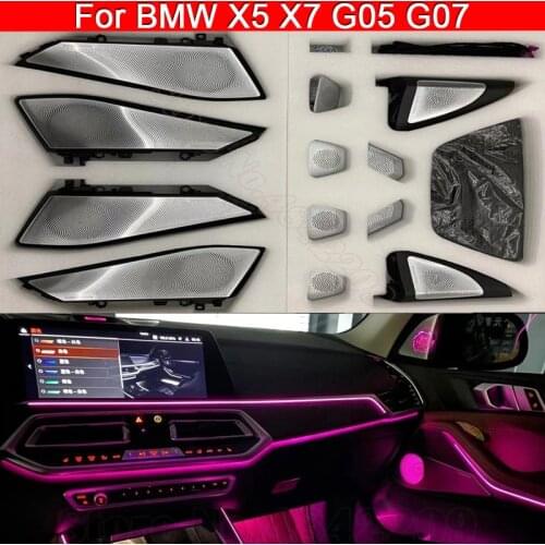 Car LED ambient light Trim door Loudspeaker Cover Lamp For BMW X5 X7 G05 G07 Speaker Tweeter Cover decorative light Horn Panel