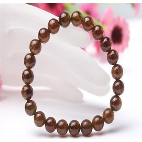 Genuine Natural Green Garnet Transparent Stretch Charm Crystal Round Bead Women Bracelet 8mm