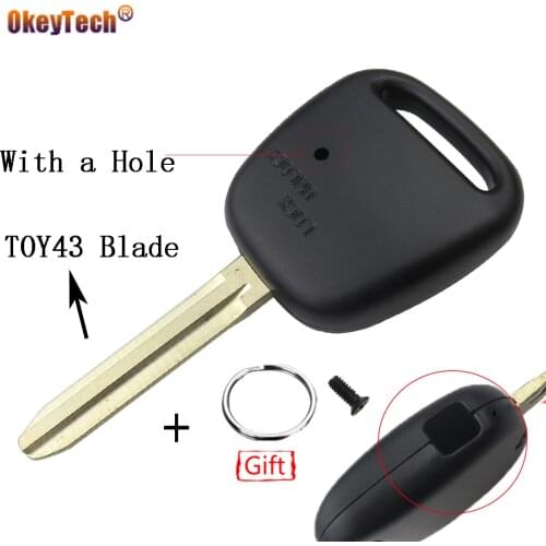 OkeyTech 1 Button On The Side Car Key Case Fob Replacement For Toyota Carina Estima Harrier Previa Corolla Celica TOY43 Blade