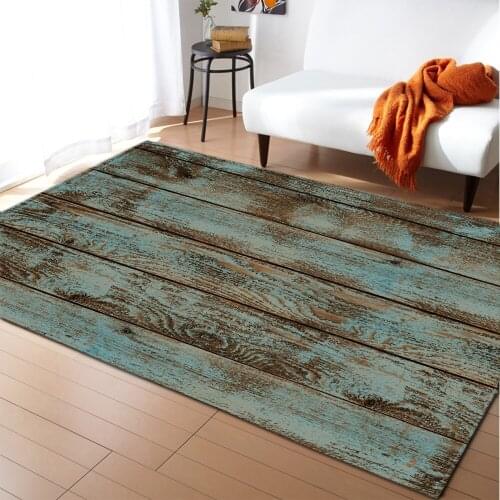 Wood Printed Carpets Bay Window Area Rug Flannel Anti-slip Kitchen Bathroom Mat Doormat Home Living Room Bedroom Rug Carpet