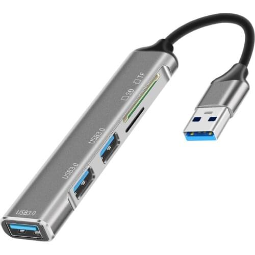 Portable 5-in-1 USB3.0 Hub Multiple Interfaces Docking Station USB To USB 3.0 SD Card/TF Card Slot Adapter For Computer Laptop