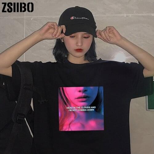 WomenT shirt Tees vintage vegan jersey Sleeve T-shirt Tops cool girl clothes Harajuku Kawaii Tshirt Punk Casual clothing shirts