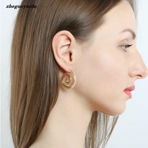 Varolev Tourbillon Fleuri Hoop Gypsy Tribal Indian Ethnic Earrings Boho Earrings For Women Jewelry Boucle D'oreille Ethnique