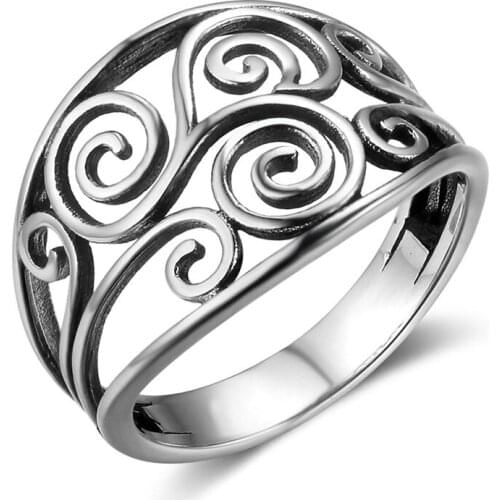 Classic Luxury Vintage Hollow Flower Rattan Ring Fashion Creative Retro Ring Accessories Jewelry For Women Size 5-12 Ring