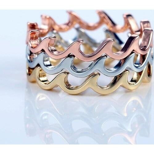 Modyle New Rose Gold/Silver color flame simple Twist Geometric Ring Fashion Lady Luxury Wedding Party Ring Gift