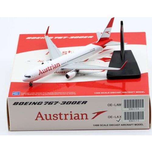 1:400 Alloy Collectible Plane JC Wings XX4171 Austrian Airlines "New Livery" Boeing 767-300ER Diecast Aircarft Jet Model OE-LAX