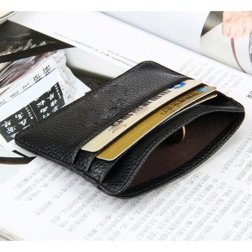 1PC Men PU Leather Wallet Front Pocket Slim Mini Credit Card ID Holder Purse Fashion Super Slim Soft Wallet