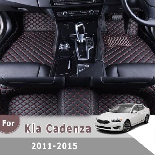 RHD Carpets For Kia Cadenza 2015 2014 2013 2012 2011 Car Floor Mats Artificial Leather Rugs Foot Pads Auto Interior Accessories
