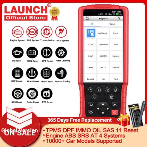 LAUNCH X431 CRP429C OBD OBD2 Scanner Car Professional Diagnostic Tools ENG ABS SRS AT Scan tool DPF TPMS SAS OIL EPB IMMO Reset