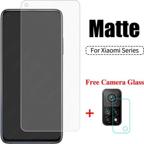 Matte Tempered Glass For Xiaomi Mi 9T 10T Poco X3 M3 F2 Pro F1 Redmi Note 10 9 Pro 9S 9T 9A 9C Camera Screen Protector Glass