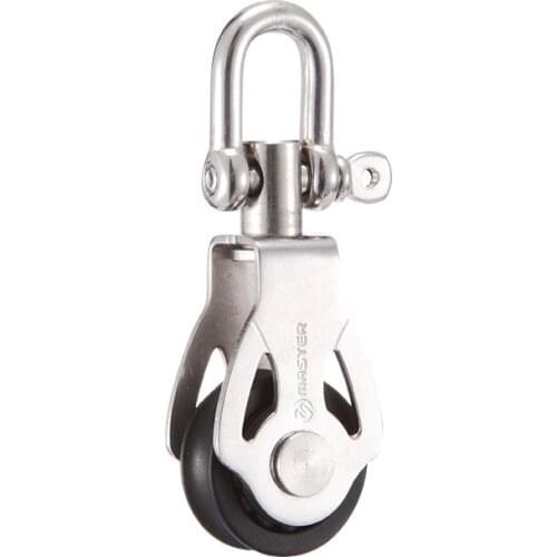 Marine Boat Yacht Sailboat Dinghy 22mm 7/8 Inch Single Swivel Shackle Block Small Boat Block Master SB-2210F