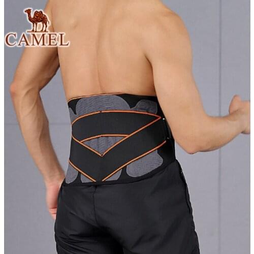 CAMEL Men Women Waist Trimmer Spine Support Belt Steel Plate Support Gym Fitness Lumbar Back Brace Sport Accessories New