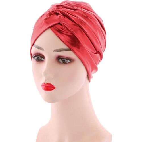 Nigerian Red Gele Headtie Aso Oke Gele Already Made Auto Gele Aso Ebi Headtie African Turban Cap with Colorful Bead