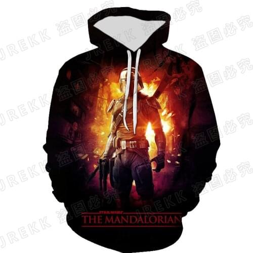 2021 New The Mandalorian Hoodies Men Women Children Fashion Casual Cool Boba Fett Baby Yoda 3D Print Pullover Sweatshirts