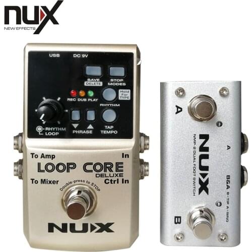 Nux Music Looper Pedal Loop Core Deluxe Guitar Effect Pedal Guitar Acoustic Electric Guitars Accessorie 40 Drum True Bypass 8H