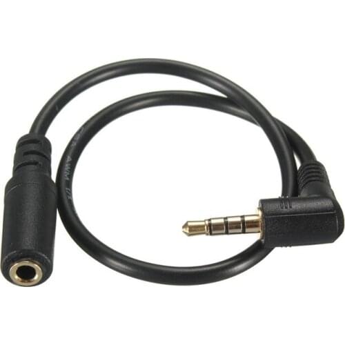 OOTDTY 3.5mm 4Pole 90 Degrees Angled Male to Female AUX Audio OMTP interchange CTIA Cable New
