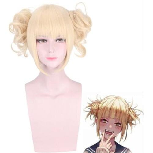 Boku no Hero Academia Cross My Body Wig Cosplay Costume My Hero Academia Himiko Toga Synthetic Hair Party Role Play Wigs + Cap